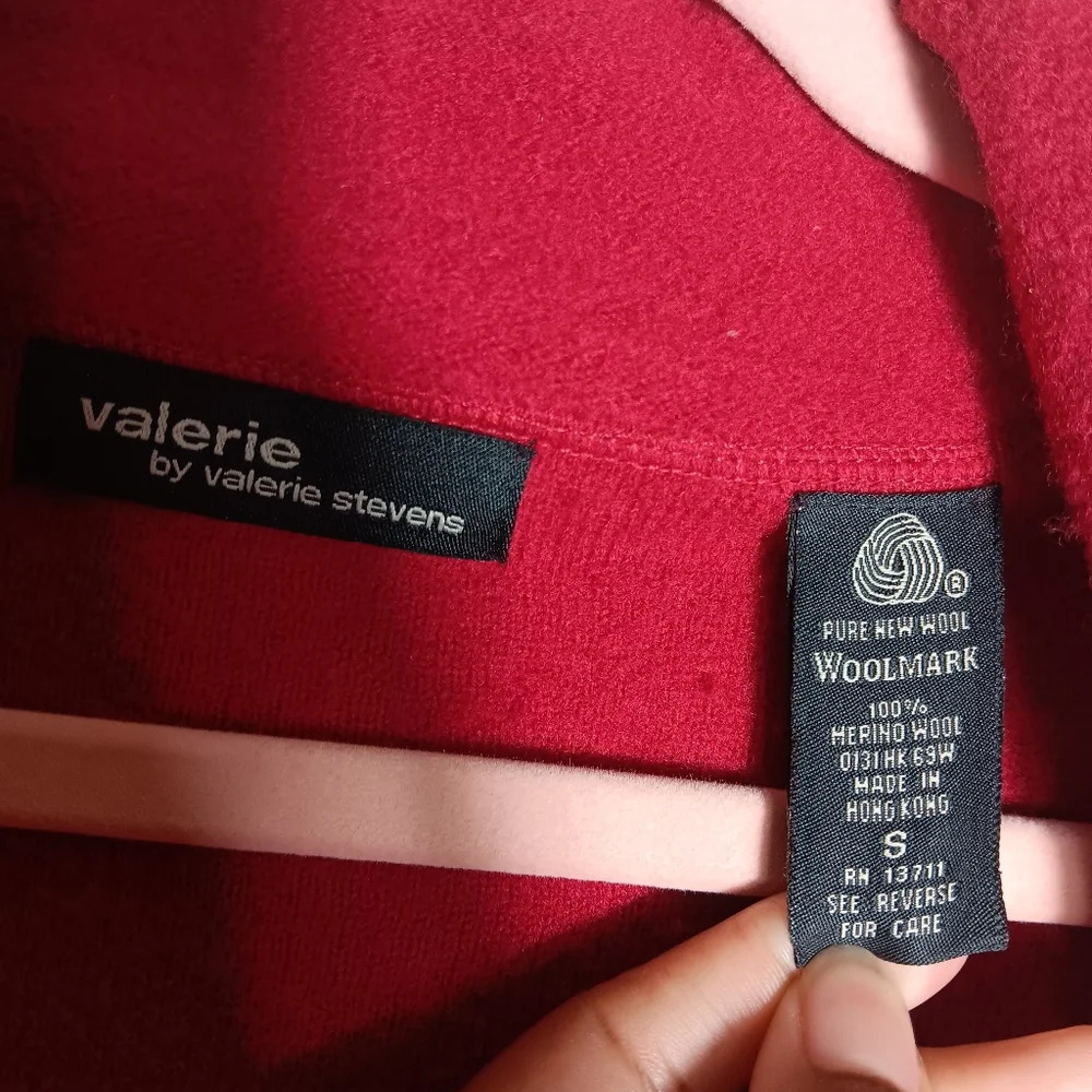 Valerie Steven's new wool wool mark red jacket size small - Picture 6 of 6